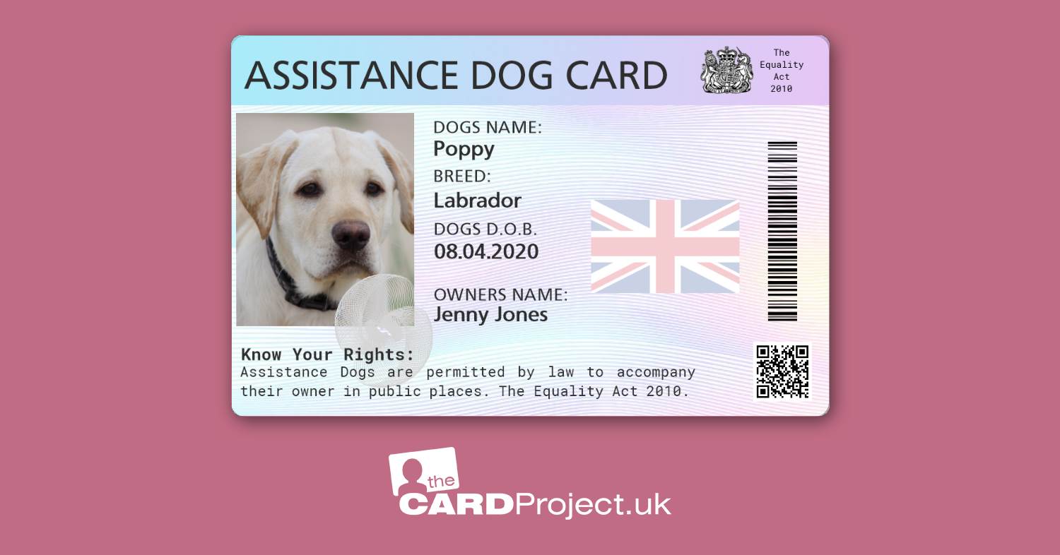 Assistance Dog Identification Card (FRONT)